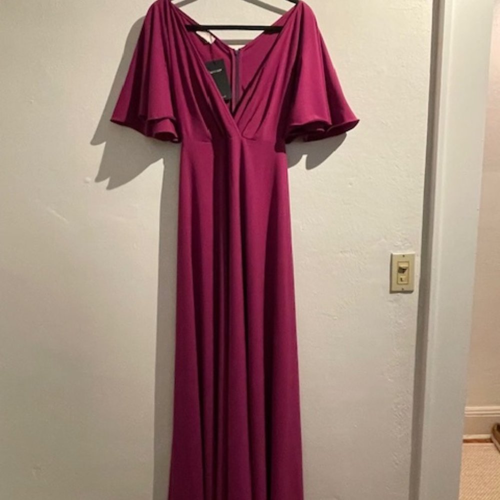 Roserry Florence Wrap Maxi Dress With Butterfly Sleeves In Orchid